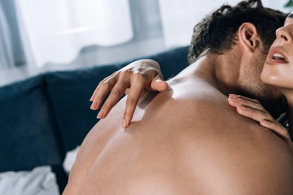 Passionate couple embracing
