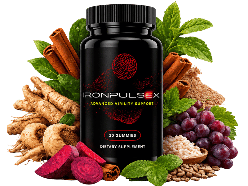 IronPulseX Gummies Bottle with natural ingredients